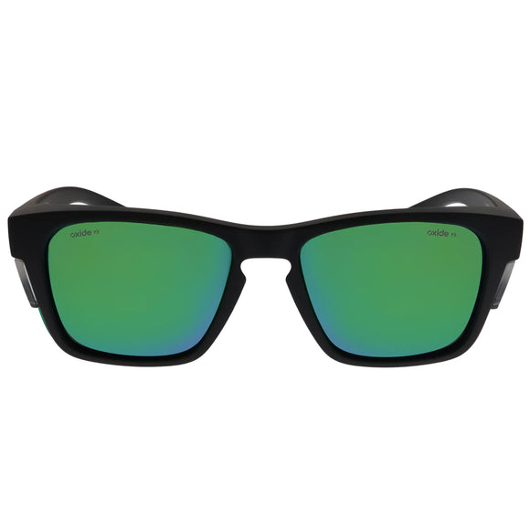 Oxide Sunglasses Frost Matt Black - Green Mirror