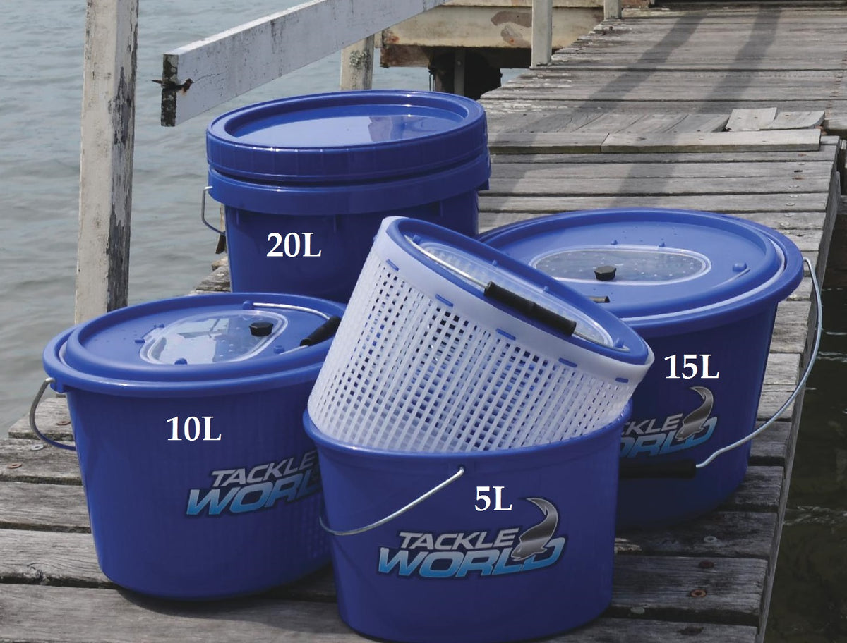 Fish Bucket Live Bait Bucket with Lid Sml TW013A | Tackle World Kawana